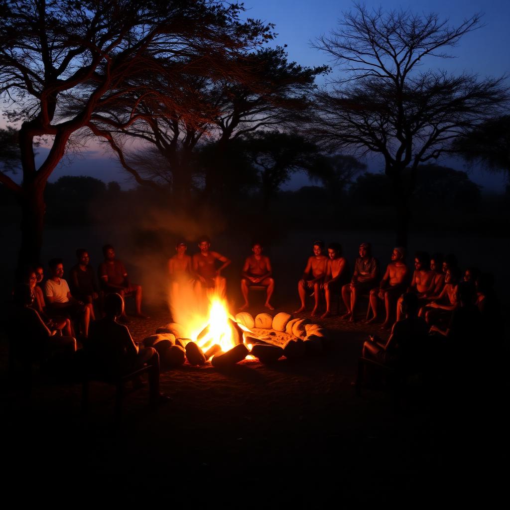 Symbolic imagery representing African Community Healing Rituals.