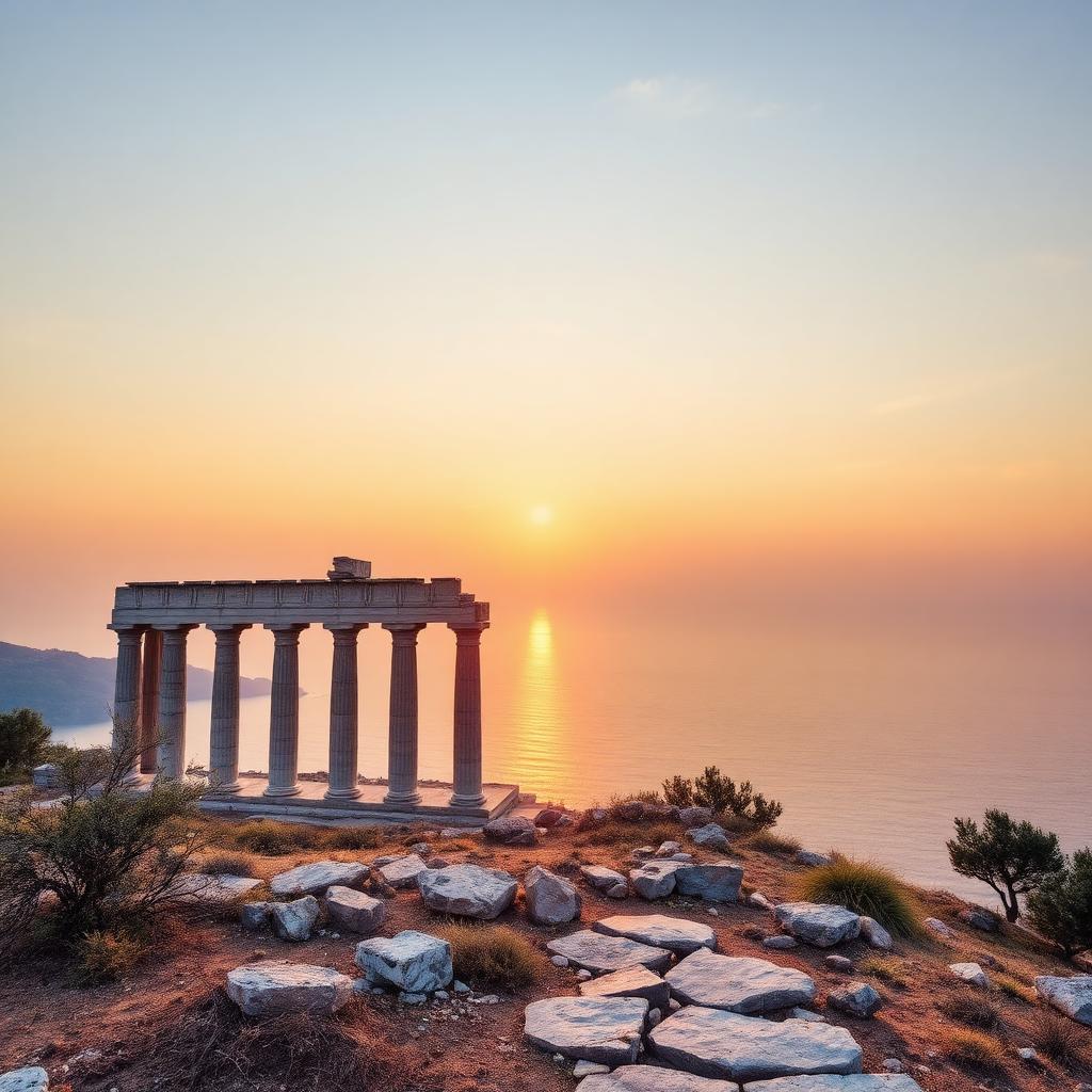 Symbolic imagery representing Greek Philosophy.