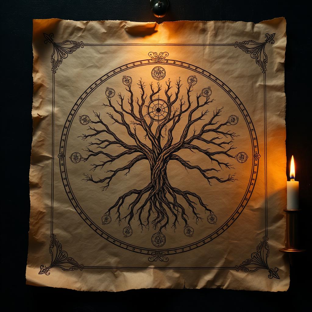 Symbolic imagery representing Kabbalah.