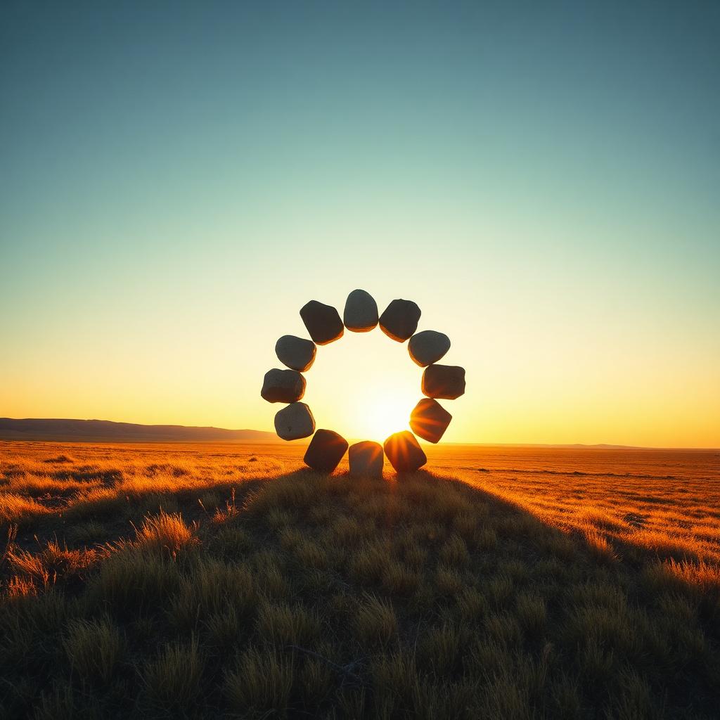 Symbolic imagery representing Medicine Wheel.
