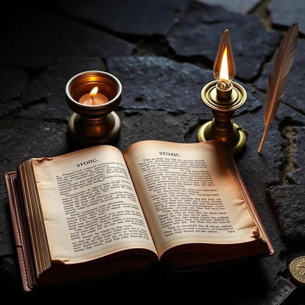 Symbolic imagery representing Stoicism.